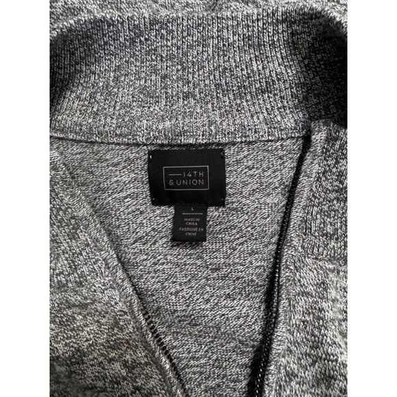 14th & Union Men's Quick arter Zip Grey Long Sleeve New Pullover Sweater large - Picture 4 of 5